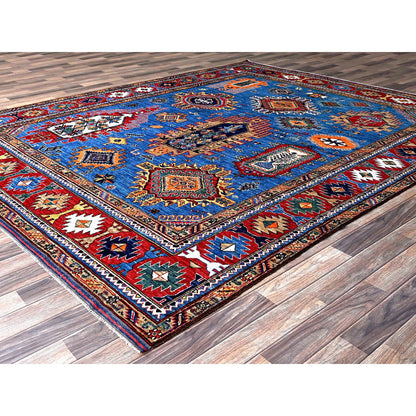 Kazak Wool Hand Knotted Rug Blue 8.1x9.10 -O0552
