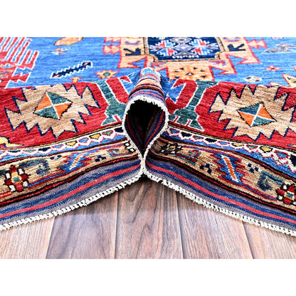 Kazak Wool Hand Knotted Rug Blue 8.1x9.10 -O0552