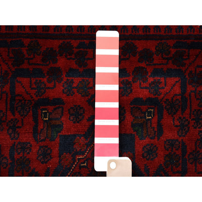 Tribal & Geometric Wool Hand Knotted Rug Red No Border 3.3X5.0 -O055365