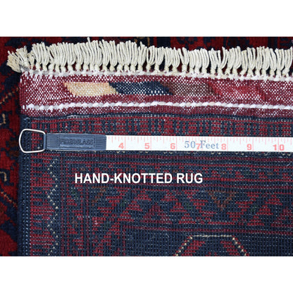 Tribal & Geometric Wool Hand Knotted Rug Red No Border 3.3X5.0 -O055365