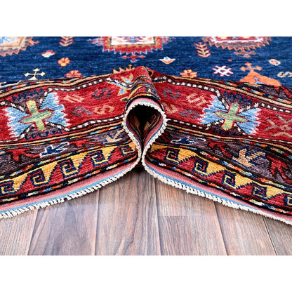 Kazak Wool Hand Knotted Rug Blue 8.5x9.8 -O0553