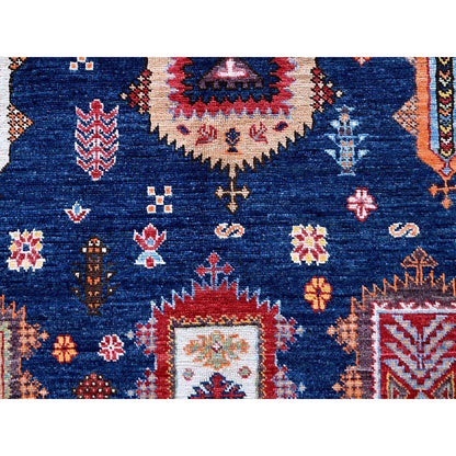 Kazak Wool Hand Knotted Rug Blue 8.5x9.8 -O0553