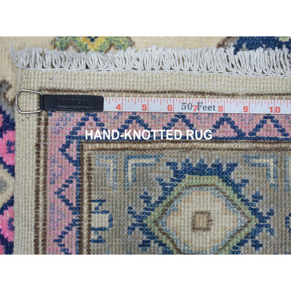Kazak Wool Hand Knotted Rug Ivory Gray 3.2X4.10 -O055402