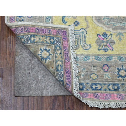 Kazak Wool Hand Knotted Rug Yellow Gray 3.3X4.8 -O055407
