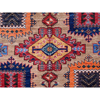 Kazak Wool Hand Knotted Rug Beige 8.1x9.7 -O0554