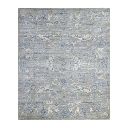 Oushak And Peshawar Wool Hand Knotted Rug Grey Gray 8.4X9.9 -O055520