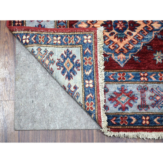 Kazak Wool Hand Knotted Rug Red Grey 2.8X8.7 -O055534