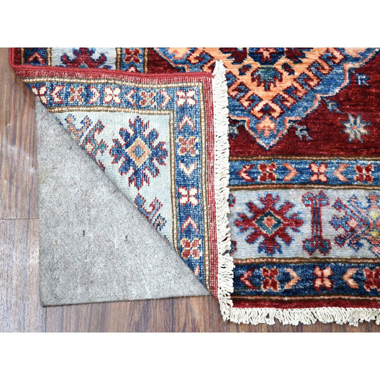 Kazak Wool Hand Knotted Rug Red Grey 2.7X8.6 -O055536