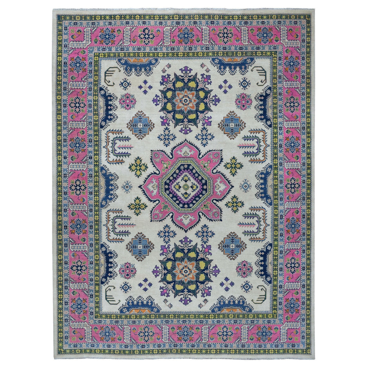 Kazak Wool Hand Knotted Rug Pink Pink 8.10X11.6 -O055538