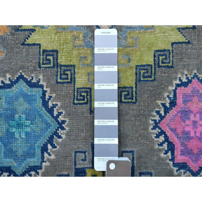 Kazak Wool Hand Knotted Rug Grey Green 3.2X4.9 -O055545