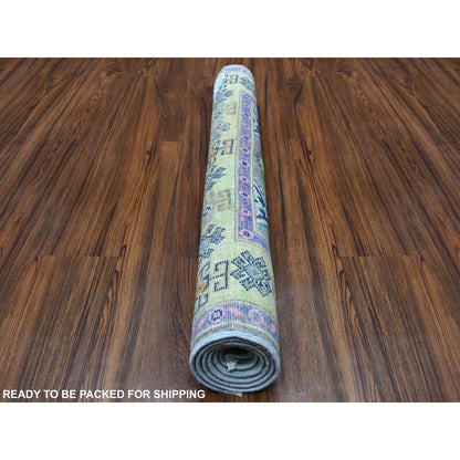 Kazak Wool Hand Knotted Rug Grey Green 3.2X4.9 -O055545