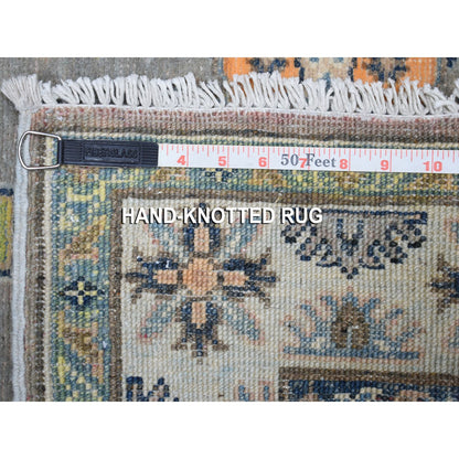 Kazak Wool Hand Knotted Rug Grey Ivory 3.3X5.0 -O055555