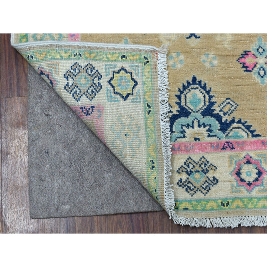 Kazak Wool Hand Knotted Rug Grey Ivory 2.6X8.0 -O055580