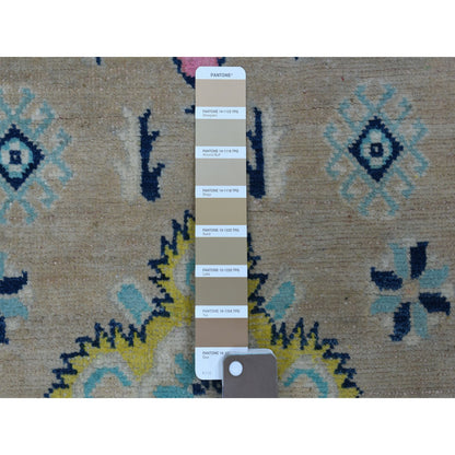 Kazak Wool Hand Knotted Rug Grey Ivory 2.6X8.0 -O055580