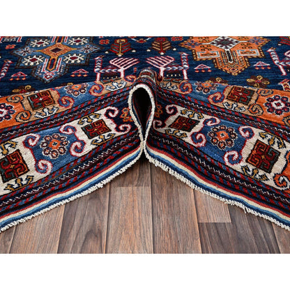 Kazak Wool Hand Knotted Rug Blue 8.4x9.6 -O0555