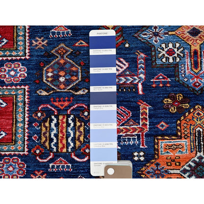 Kazak Wool Hand Knotted Rug Blue 8.4x9.6 -O0555