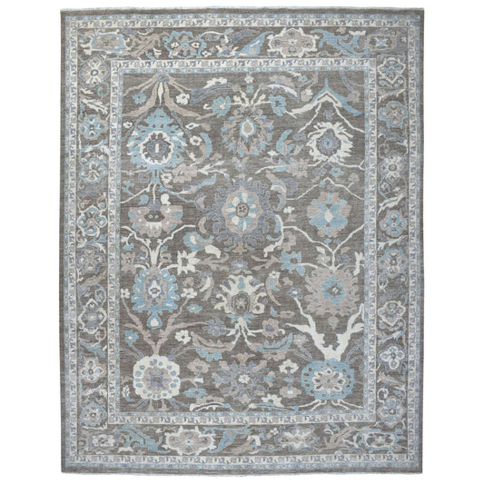 Oushak And Peshawar Wool Hand Knotted Rug Brown Brown 11.9X14.5 -O055606