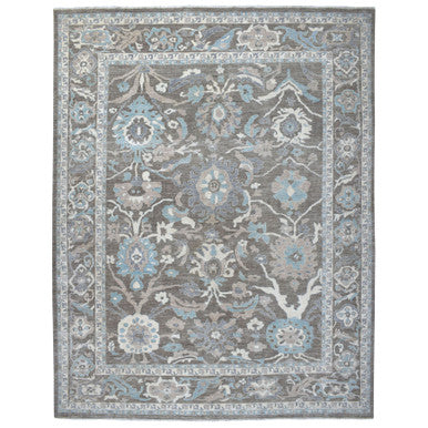 Oushak And Peshawar Wool Hand Knotted Rug Brown Brown 11.9X14.5 -O055606