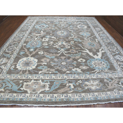 Oushak And Peshawar Wool Hand Knotted Rug Brown Brown 11.9X14.5 -O055606