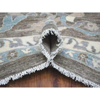 Oushak And Peshawar Wool Hand Knotted Rug Brown Brown 11.9X14.5 -O055606