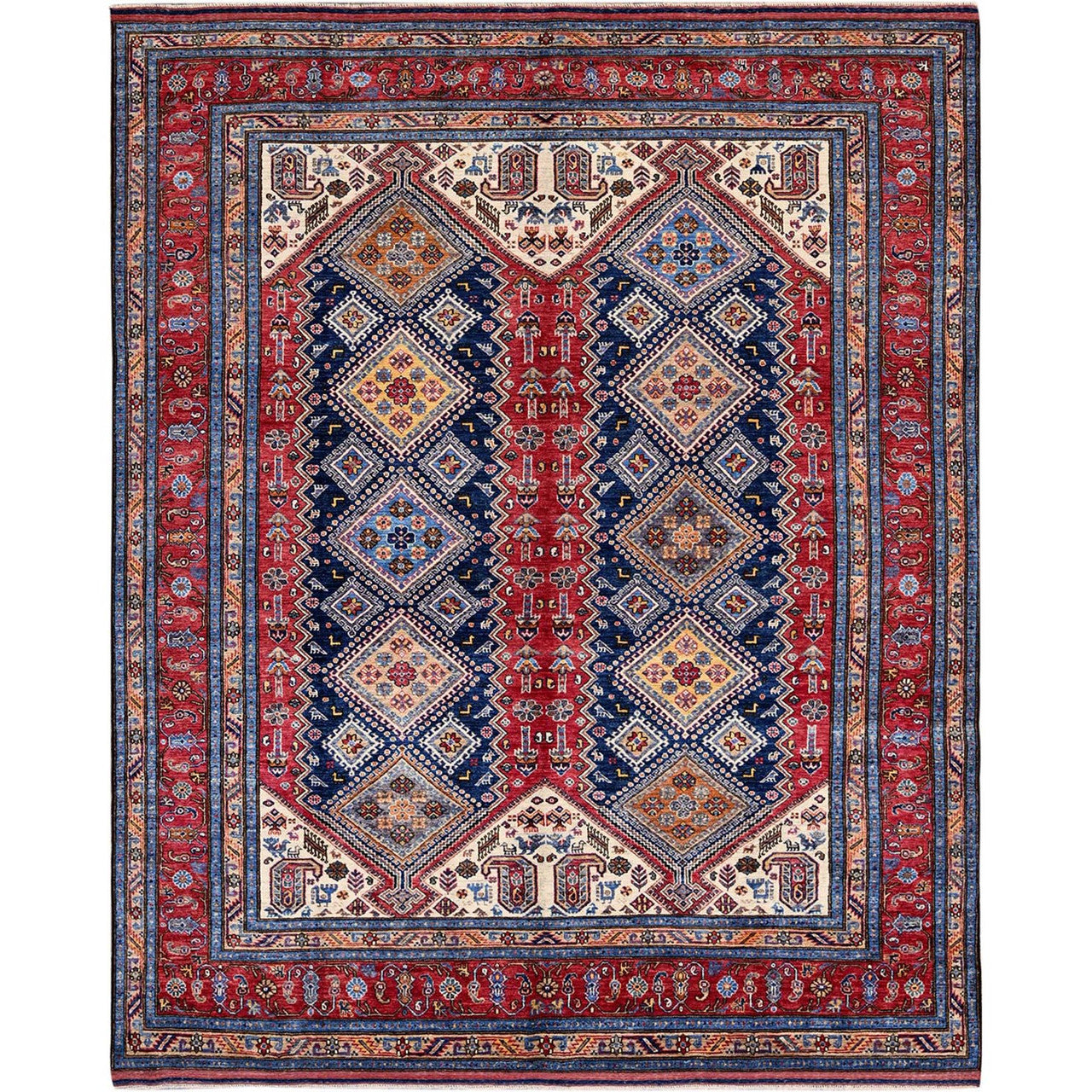 Kazak Wool Hand Knotted Rug Red 8.3x9.11 -O0556