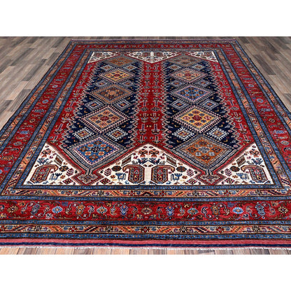 Kazak Wool Hand Knotted Rug Red 8.3x9.11 -O0556