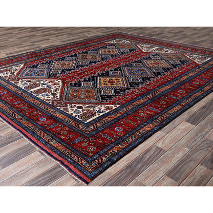 Kazak Wool Hand Knotted Rug Red 8.3x9.11 -O0556