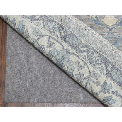 Oushak And Peshawar Wool Hand Knotted Rug Grey Ivory 12.0X12.0 -O055710