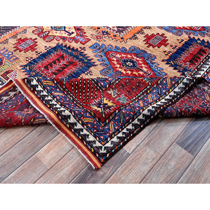 Kazak Wool Hand Knotted Rug Beige 8.3x9.9 -O0557