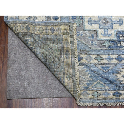 Tribal & Geometric Wool Hand Knotted Rug Blue Blue 8.0X9.9 -O055810