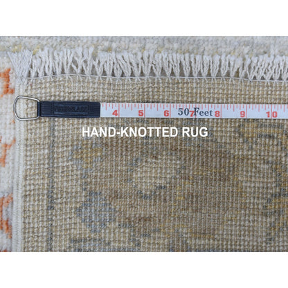 Oushak And Peshawar Wool Hand Knotted Rug Ivory Ivory 2.8X15.8 -O055886