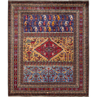 Kazak Wool Hand Knotted Rug Yellow 8.7x9.11 -O0558