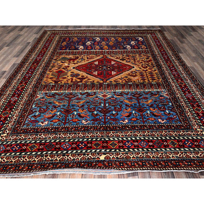 Kazak Wool Hand Knotted Rug Yellow 8.7x9.11 -O0558