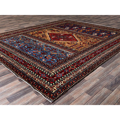 Kazak Wool Hand Knotted Rug Yellow 8.7x9.11 -O0558