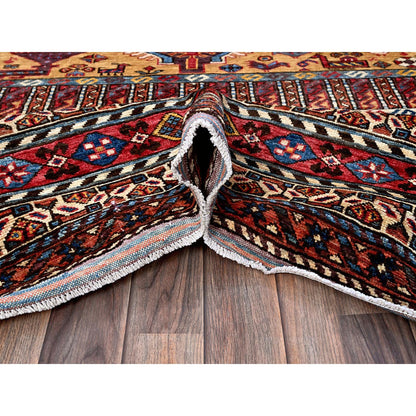 Kazak Wool Hand Knotted Rug Yellow 8.7x9.11 -O0558