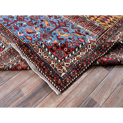 Kazak Wool Hand Knotted Rug Yellow 8.7x9.11 -O0558