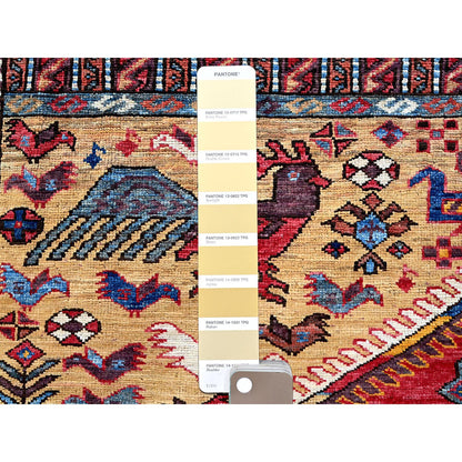 Kazak Wool Hand Knotted Rug Yellow 8.7x9.11 -O0558