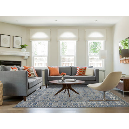 Kazak Wool Hand Knotted Rug Grey Ivory 9.8X13.9 -O055968