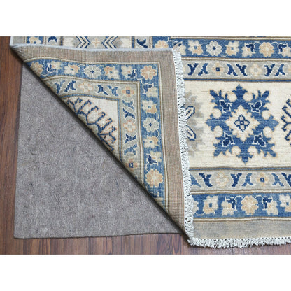 Kazak Wool Hand Knotted Rug Grey Ivory 9.8X13.9 -O055968