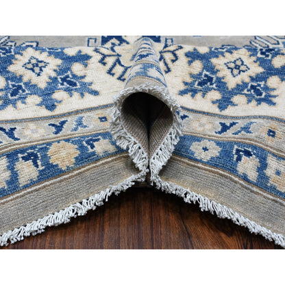 Kazak Wool Hand Knotted Rug Grey Ivory 9.8X13.9 -O055968