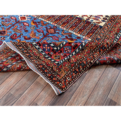 Kazak Wool Hand Knotted Rug Ivory 8.6x10.8 -O0559