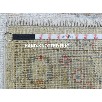 Oushak And Peshawar Wool Hand Knotted Rug Grey Gray 2.9X16.0 -O056089