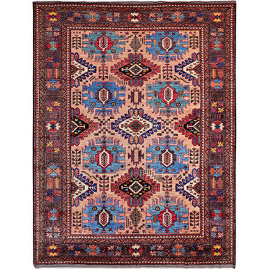 Kazak Wool Hand Knotted Rug Orange 8.3x10.6 -O0560