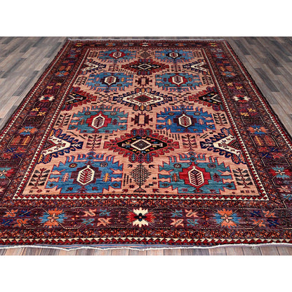 Kazak Wool Hand Knotted Rug Orange 8.3x10.6 -O0560