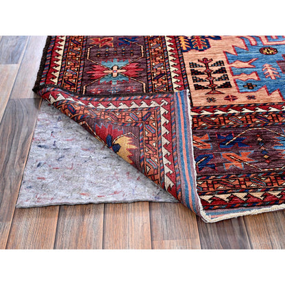 Kazak Wool Hand Knotted Rug Orange 8.3x10.6 -O0560