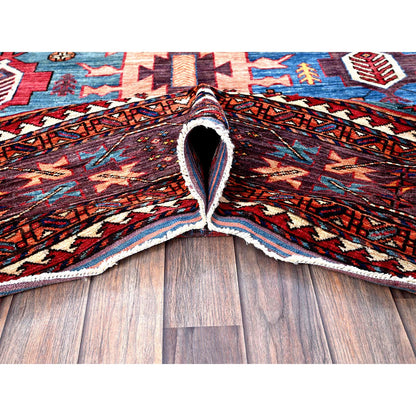 Kazak Wool Hand Knotted Rug Orange 8.3x10.6 -O0560