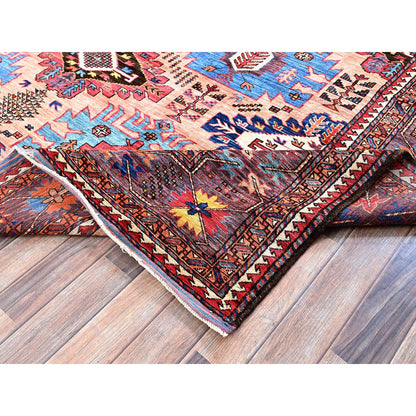 Kazak Wool Hand Knotted Rug Orange 8.3x10.6 -O0560
