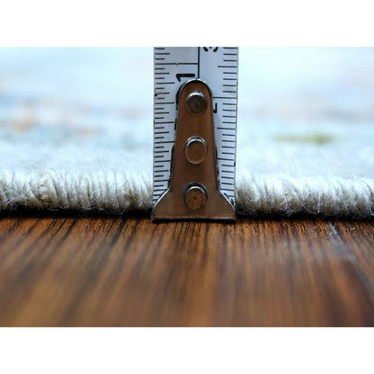 Oushak And Peshawar Wool Hand Knotted Rug Grey Gray 4.1X5.10 -O056109