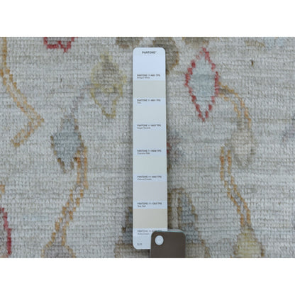 Oushak And Peshawar Wool Hand Knotted Rug Grey Gray 2.10X17.3 -O056120