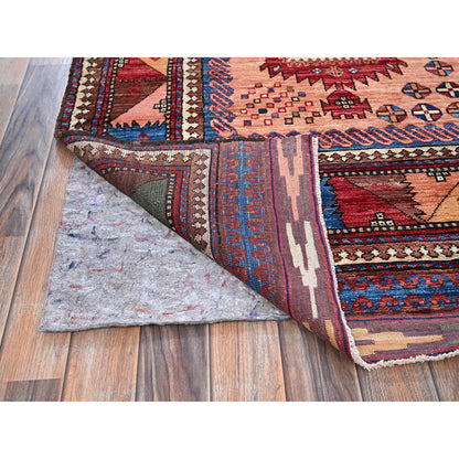 Kazak Wool Hand Knotted Rug Brown 6.7x9.7 -O0561